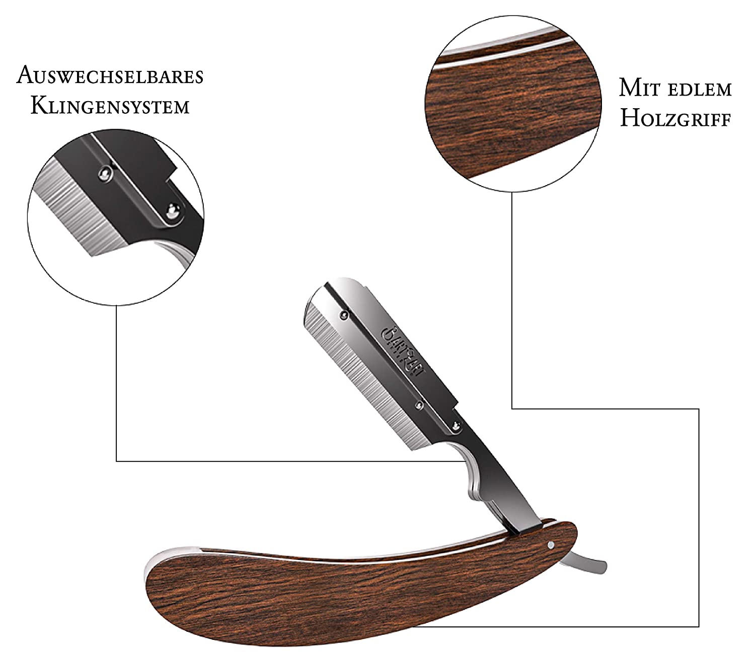 Rasiermesser Set mit Holzgriff inkl. Rasierklingen v. Derby - Shabo Cosmetics GmbH