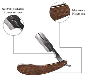 Rasiermesser Set mit Holzgriff inkl. Rasierklingen v. Astra - Shabo Cosmetics GmbH