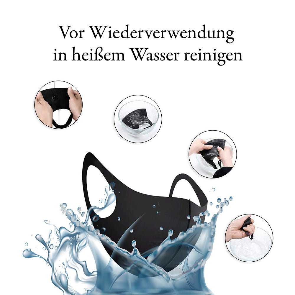 10er Mundschutzmasken aus Eis Seide schwarz - Shabo Cosmetics GmbH